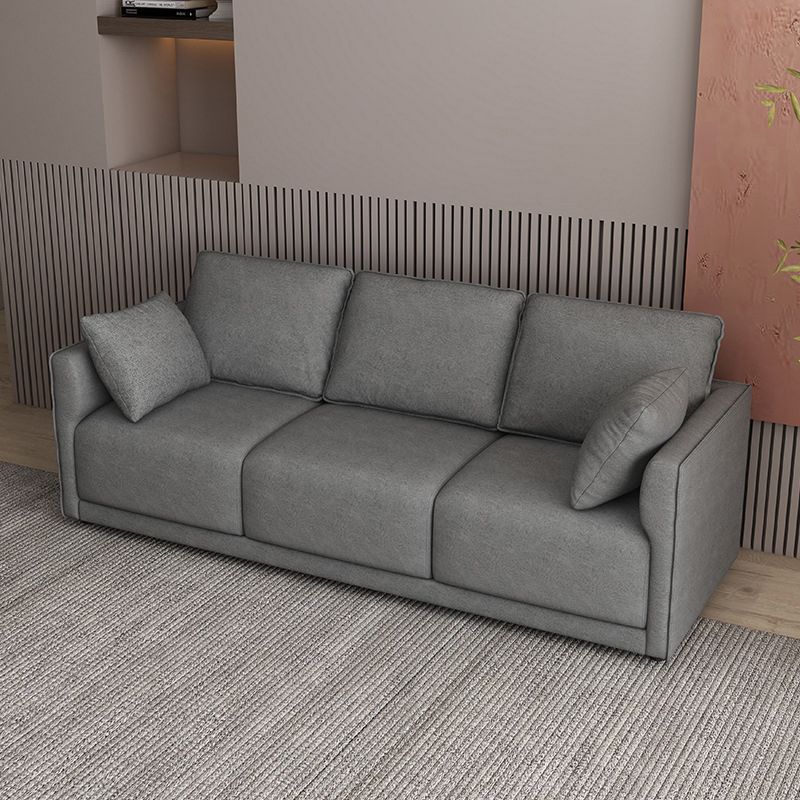 Faux Leather Sofa 25.59" D x 28.34" H Square Arm Sofa for Living Room Clearhalo 'furn' 'furn_sofas' 'Furniture' 'furniture_sofas' 'Living Room Furniture' 'Sofa' 'sofas' 1200x1200_f5118134-1aea-4277-96da-abdc133f826b