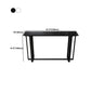 Mesa de bar rectangular de piedra sinterizada, mesa de pub con base negra y metálica