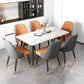 Glam Black Iron Dinette Set 1/2/5/7 Pieces Rectangle Sintered Stone Top Dining Table Set