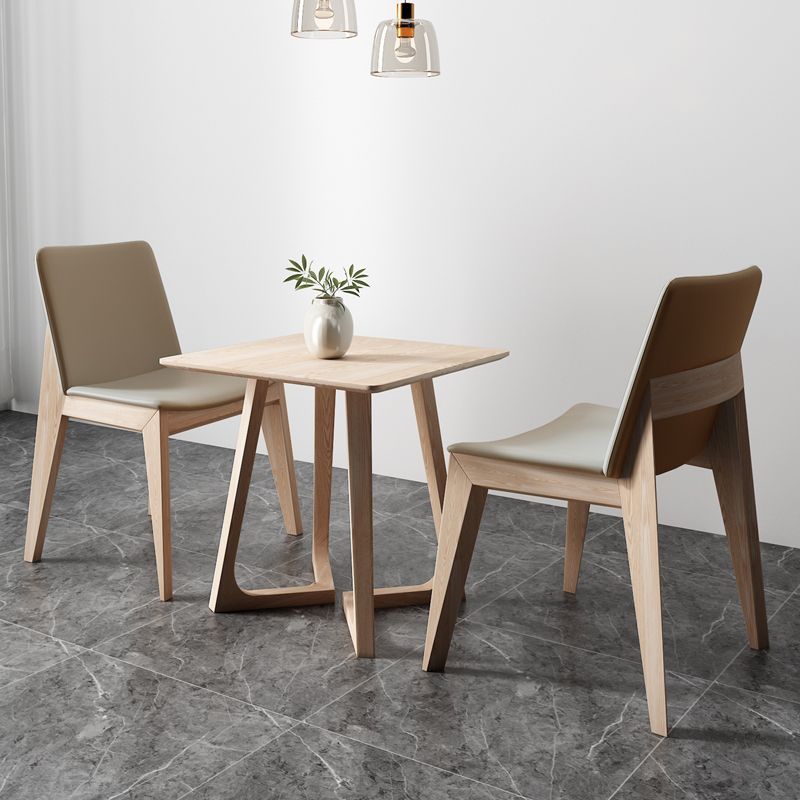 Square Wood Color Dining Table Solid Wood Table Industrial with Double Pedestal Clearhalo ' dining_table' 'Dining Tables & Seating' 'Dining Tables' 'furn' 'furn_dining_table' 'Furniture' 'furniture_dining_table' 'Kitchen & Dining Furniture' 'kitchen&dining_furn' 'kitchen' 'kitchen_dining_table' 1200x1200_f5122e5d-b2b2-4b22-9289-0411e8431a6e