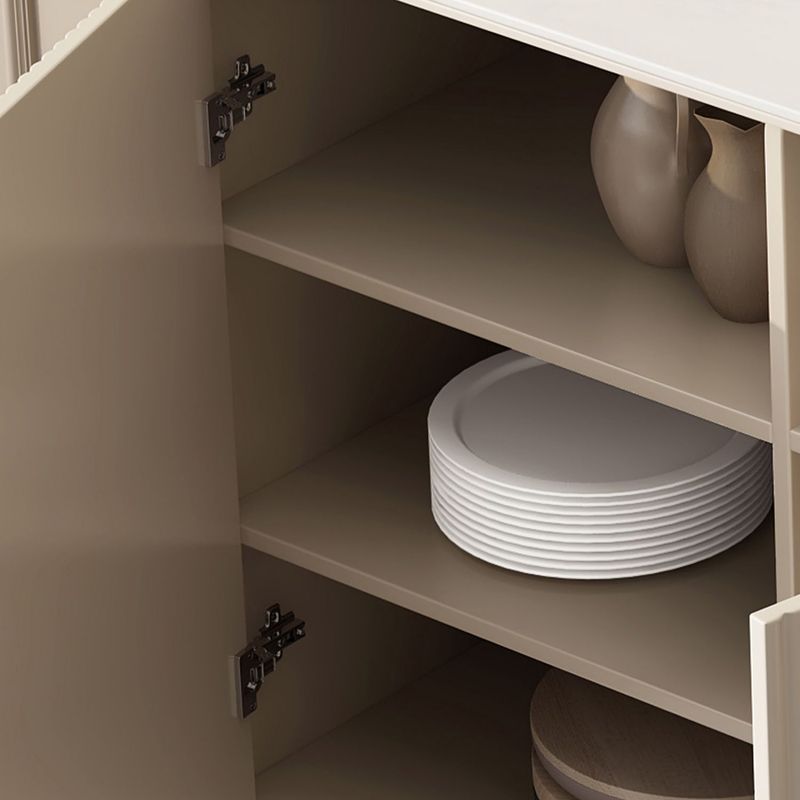 Soggiorno del soggiorno bianco tavolo a buffet in stile glam con cassetti e conservazione