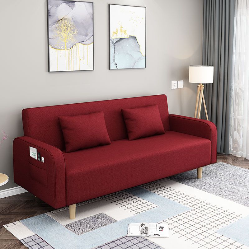 Convertible Modern Fabric Sofa Wood Legs Square Arm 2/3 Seater Sofa Clearhalo 'furn' 'furn_sofas' 'Furniture' 'furniture_sofas' 'kitchen' 'kitchen_sofas' 'Living Room Furniture' 'Sofa' 'sofas' 1200x1200_f5136939-73b7-433f-96a8-f2647a52ce5e