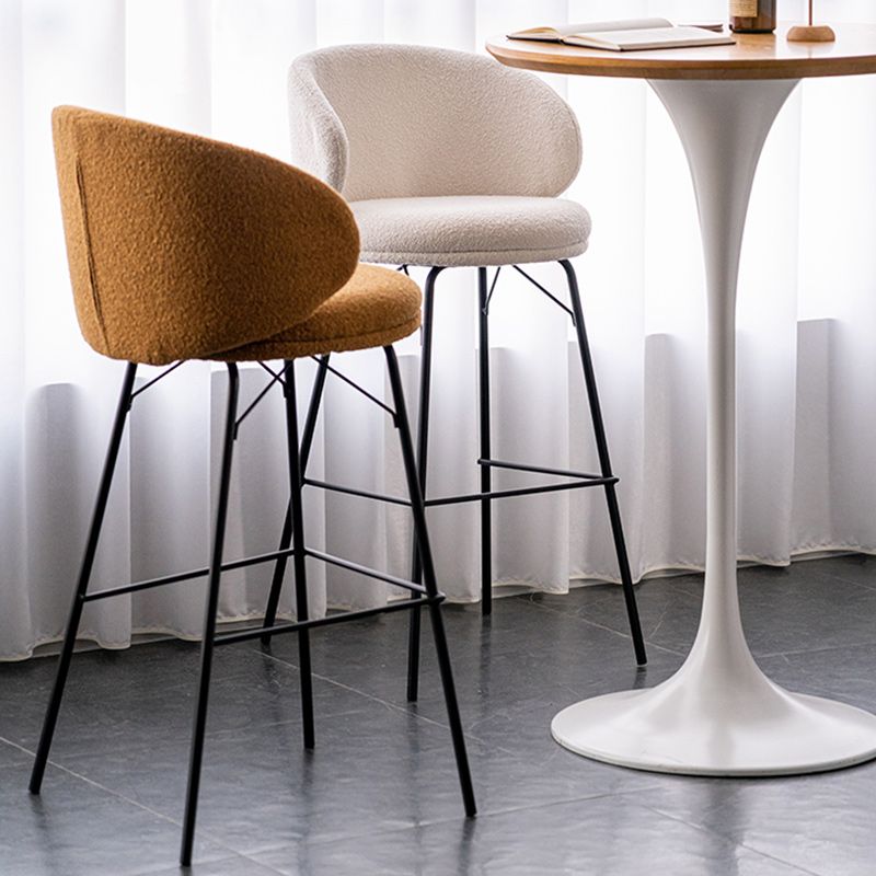 Modern Backrest Armless Counter Stool Upholstered Bar Stool with Metal 4 Legs Clearhalo 'Bar Furniture' 'Bar Stools' 'bar_stools' 'furn' 'furn_bar_stools' 'Furniture' 'Kitchen & Dining Furniture' 1200x1200_f513a742-adfd-4da9-b97b-c397e756203b