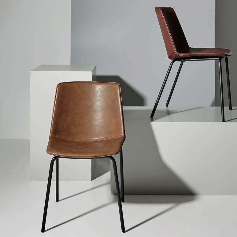 Industrial Metal Dining Room Chair Armless Upholstered Side Leather Chairs for Home Use Clearhalo ' kitchen&dining_furn' 'Dining Chairs' 'Dining Tables & Seating' 'dining_chair' 'furn' 'furn_dining_chair' 'Furniture' 'furniture_dining_chair' 'Kitchen & Dining Furniture' 'kitchen' 1200x1200_f513ebbb-f3ec-421a-a6a3-801e8d36ef68