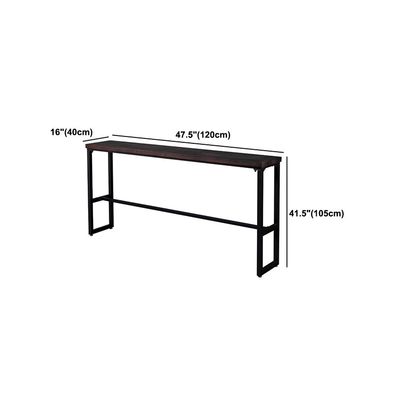 Table bistrot de bistrot table du bistrot en bois de pin rectangle avec base de chevalet en noir