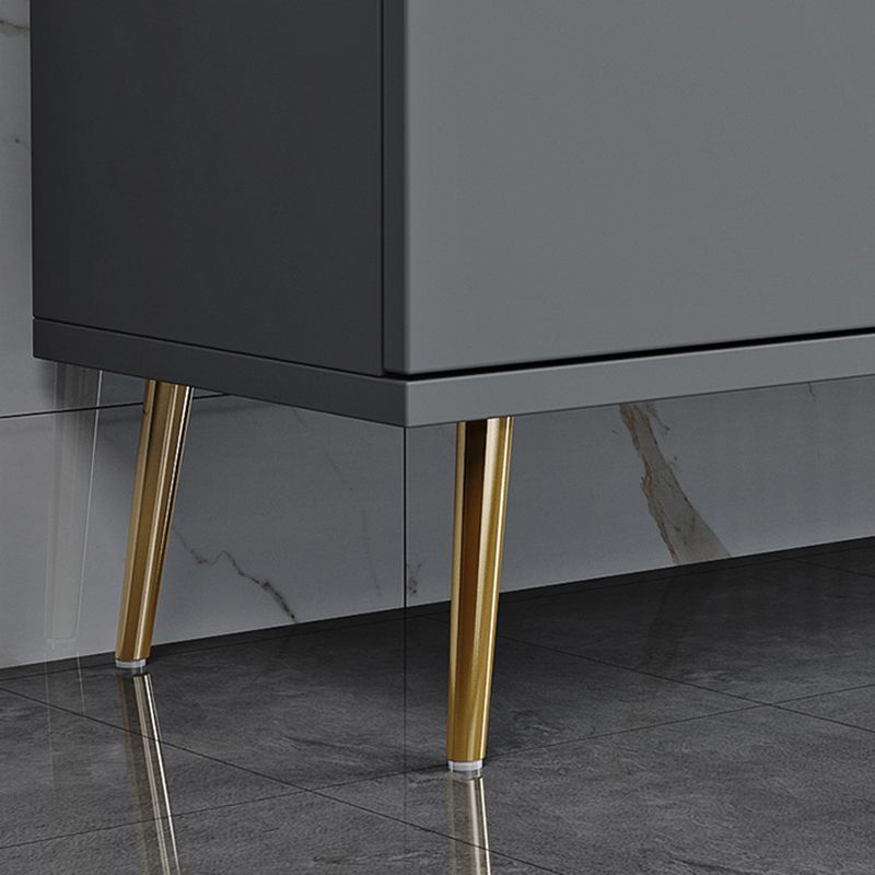 Supporto TV multimediale in legno ingegnerizzato con console TV per riporre gli armadietti chiusi