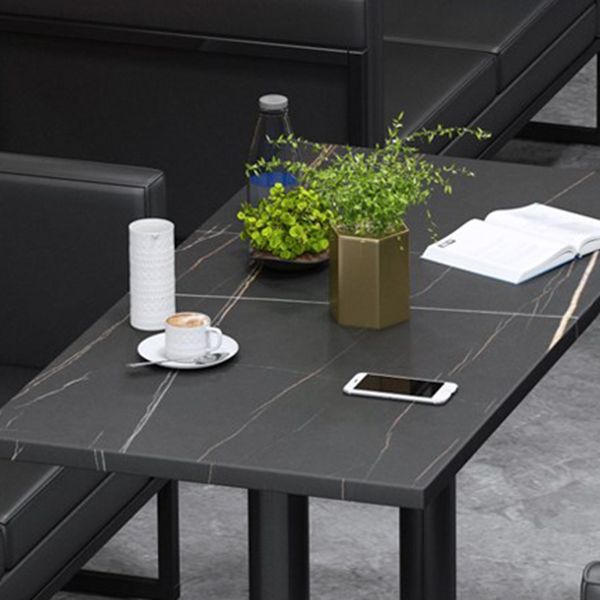 Industrial Style Sintered Stone Dinner Room Kitchen Table Black Table with Black Frame Clearhalo ' dining_table' 'Dining Tables & Seating' 'Dining Tables' 'furn' 'furn_dining_table' 'Furniture' 'furniture_dining_table' 'Kitchen & Dining Furniture' 'kitchen&dining_furn' 'kitchen' 'kitchen_dining_table' 1200x1200_f5152ea1-72d9-4959-9a0b-f2219c383eee