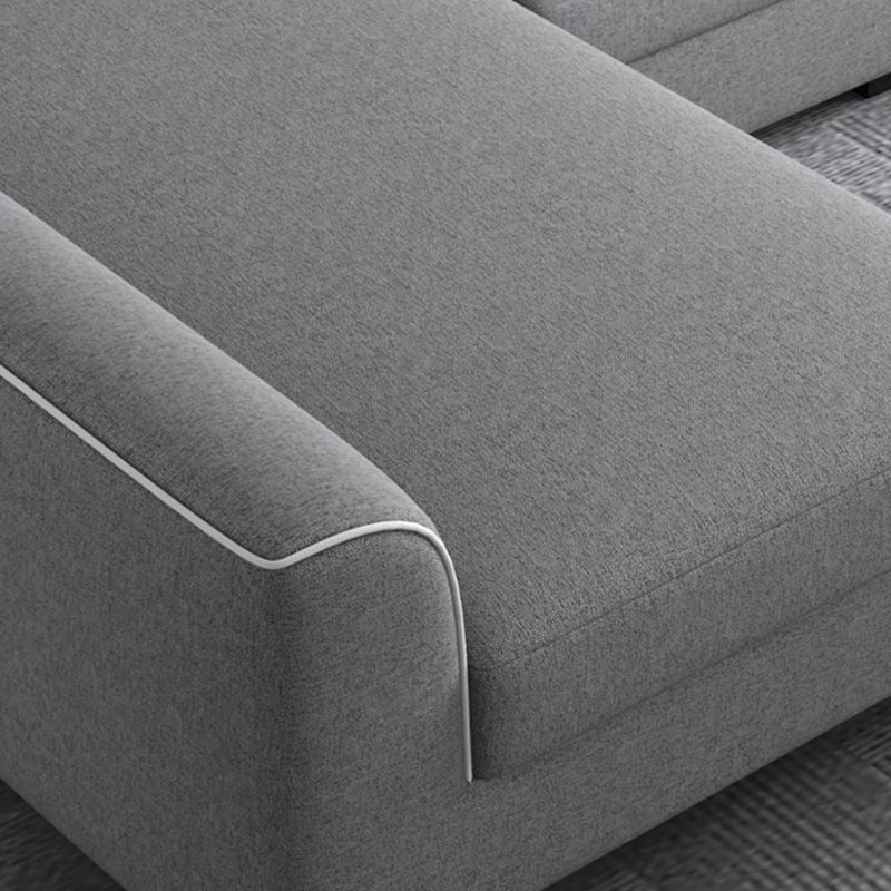 Braccio quadrato sezionali alti da 35 pollici in sezioni cuscini rimovibili grigi