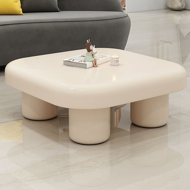 Wood Square Coffee Cocktail Table White 4 Legs Coffee or End Table Clearhalo 'Coffee & Accent Tables' 'Coffee Tables' 'coffee_tables' 'furn' 'furn_coffee_tables' 'Furniture' 'Living Room Furniture' 1200x1200_f5160083-eee7-4600-bb7f-5cc5d2504973