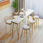 Table moderne à hauteur de bar avec plateau en pierre blanche, table de 41,3 pouces de hauteur