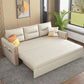 Beige 31.49 "divano letto largo glam divano in pelle finta con cuscino incluso