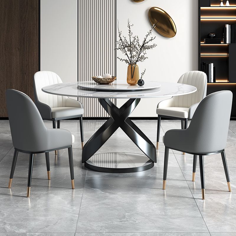 Sintered Stone Top Table Round Dining Table for Home Kitchen Dinner Furniture Clearhalo 'Dining Tables & Seating' 'Dining Tables' 'dining_table' 'furn' 'furn_dining_table' 'Furniture' 'Kitchen & Dining Furniture' 1200x1200_f5172b76-bb39-4d38-b12a-cdedab4c92fe