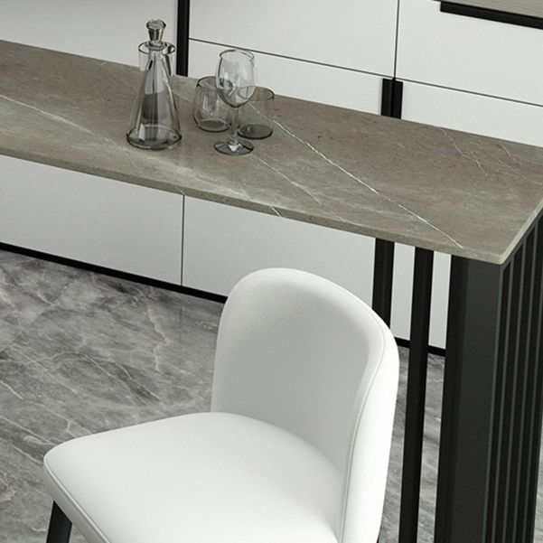 Rectangle Stone Bar Dining Table Contemporary Bar Table with Double Pedestal Base Clearhalo 'Bar Furniture' 'Bar Tables' 'bar_tables' 'Furniture' 'furniture_bar_tables' 'Kitchen & Dining Furniture' 1200x1200_f517d142-0929-491c-b3a1-4c1c4f81f87c