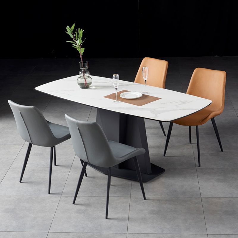 Minimalist Style Leather Dining Chairs Solid Back Arm Chair for Home Use Clearhalo ' kitchen&dining_furn' 'Dining Chairs' 'Dining Tables & Seating' 'dining_chair' 'furn' 'furn_dining_chair' 'Furniture' 'furniture_dining_chair' 'Kitchen & Dining Furniture' 'kitchen' 1200x1200_f519589a-5d09-408a-a7c7-d98e3eea799d
