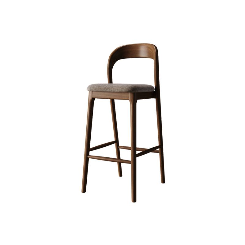 Scandinavian Dining Stools Solid Wood Bar Stools with Footrest