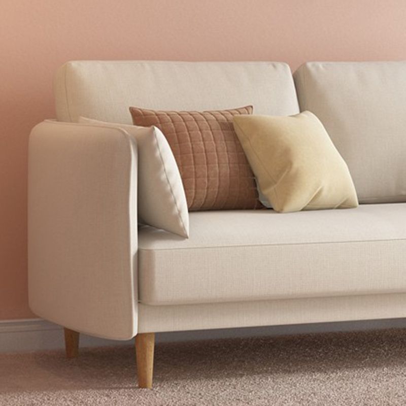 Sofá de brazo cuadrado estándar contemporáneo de lino para sala de estar, apartamento