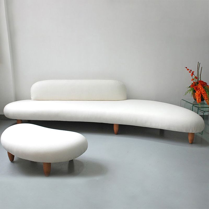 Fabric Tight Back Sectional Sofa 27.56"High Armless Sofa,White Clearhalo 'Furniture' 'furniture_sectionals' 'Living Room Furniture' 'Sectionals' 1200x1200_f51a257b-8fc7-4e47-93ed-24dc9ecdbd34