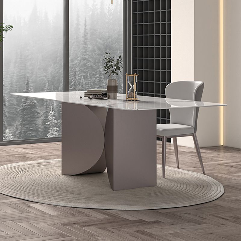 Nordic Glam Rectangle Sintered Stone Dining Table Set 1/2/4/6/7 Pieces Dining Set Clearhalo 'Dining Room Sets' 'Dining Tables & Seating' 'dining_room_set' 'furn' 'furn_dining_room_set' 'Furniture' 'furniture_dining_room_set' 'Kitchen & Dining Furniture' 1200x1200_f51df79a-70bd-4c5a-9181-7d10032c1fd7