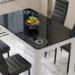 Glass Top Dining Table Modern Rectangle Dining Table with 4 Legs Clearhalo ' dining_table' 'Dining Tables & Seating' 'Dining Tables' 'Furniture' 'furniture_dining_table' 'Kitchen & Dining Furniture' 'kitchen&dining_furn' 'kitchen' 'kitchen_dining_table' 1200x1200_f51ecec6-432d-46c4-9a7a-3aa4f6dd11f7