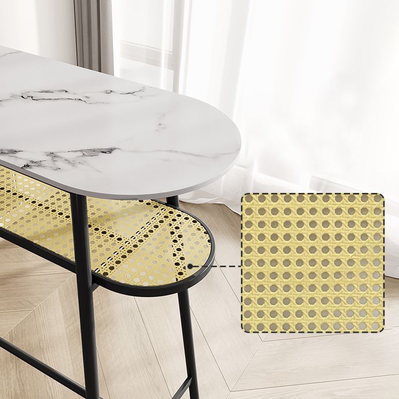 Modern Style Bar Table in Faux Marble and Metal Milk Tea Shop Bar Table in White Clearhalo 'Bar Furniture' 'Bar Tables' 'bar_tables' 'furn' 'furn_bar_tables' 'Furniture' 'Kitchen & Dining Furniture' 1200x1200_f5213971-eb40-49d9-a354-86f7f9777b3f