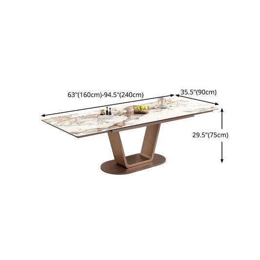 Contemporary 1/4/5/7 Pieces Dining Set Rectangle Dining Table with Pedestal Base Clearhalo 'Dining Room Sets' 'Dining Tables & Seating' 'dining_room_set' 'furn' 'furn_dining_room_set' 'Furniture' 'furniture_dining_room_set' 'Kitchen & Dining Furniture' 'kitchen&dining_furn' 'kitchen' 1200x1200_f5219a15-2952-462c-b70a-bedb0395e1c7