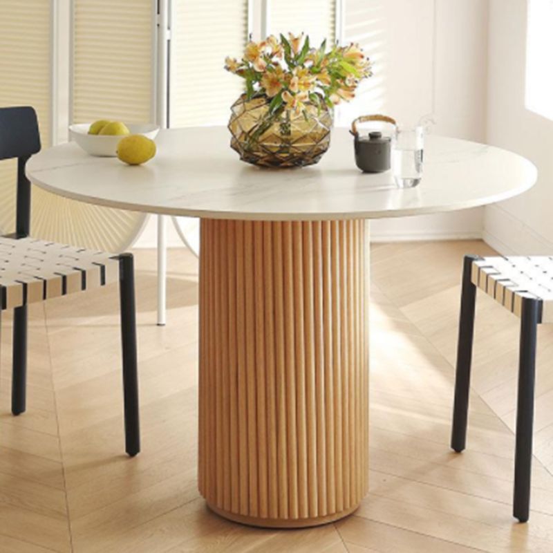 Solid Wood Pedestal Dining Site Table Simplicity Style Round Dinette Table Clearhalo ' dining_table' 'Dining Tables & Seating' 'Dining Tables' 'furn' 'furn_dining_table' 'Furniture' 'furniture_dining_table' 'Kitchen & Dining Furniture' 'kitchen&dining_furn' 'kitchen' 'kitchen_dining_table' 1200x1200_f52252f3-9557-493d-b3a2-d5511ec625b7