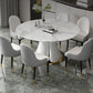 Contemporary Round Dining Table Sintered Stone Table with White Pedestal Base,53.1"L x 53.1"W x 30"H Clearhalo ' dining_table' 'Dining Tables & Seating' 'Dining Tables' 'furn' 'furn_dining_table' 'Furniture' 'furniture_dining_table' 'Kitchen & Dining Furniture' 'kitchen&dining_furn' 'kitchen' 'kitchen_dining_table' 1200x1200_f523442f-4915-40a8-86bf-c34be4ac4e8b
