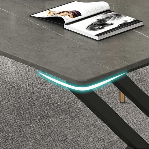 Bureau de bureau rectangulaire Bureau d'ordinateur finition antique avec jambes métalliques