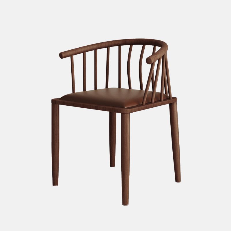Modern wood-like dining chair armrest-free PU leather dining chair home Clearhalo ' kitchen&dining_furn' 'Dining Chairs' 'Dining Tables & Seating' 'dining_chair' 'furn' 'furn_dining_chair' 'Furniture' 'furniture_dining_chair' 'Kitchen & Dining Furniture' 'kitchen' 1200x1200_f525394f-5b4e-4492-9331-5a3e7c3a76d3