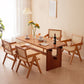 Cherry Wooden Solid Wood Dining Table Trestle Base Rectangle Dining Table