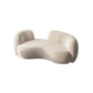 Beige Recessed Arm Curved Sofa Wool Contemporary Sofa for Apartment