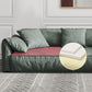 Green Contemporary Faux Leather Pillow Top Arm Standard Sofa with Loose Back Clearhalo 'furn' 'furn_sofas' 'Furniture' 'furniture_sofas' 'kitchen' 'kitchen_sofas' 'Living Room Furniture' 'Sofa' 'sofas' 1200x1200_f526f8a4-b9d9-4794-ad2f-fab675e785a9