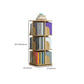 Contemporary Wooden Bookcase Closed Back Shelf Bookcase with Caster