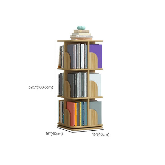 Contemporary Wooden Bookcase Closed Back Shelf Bookcase with Caster