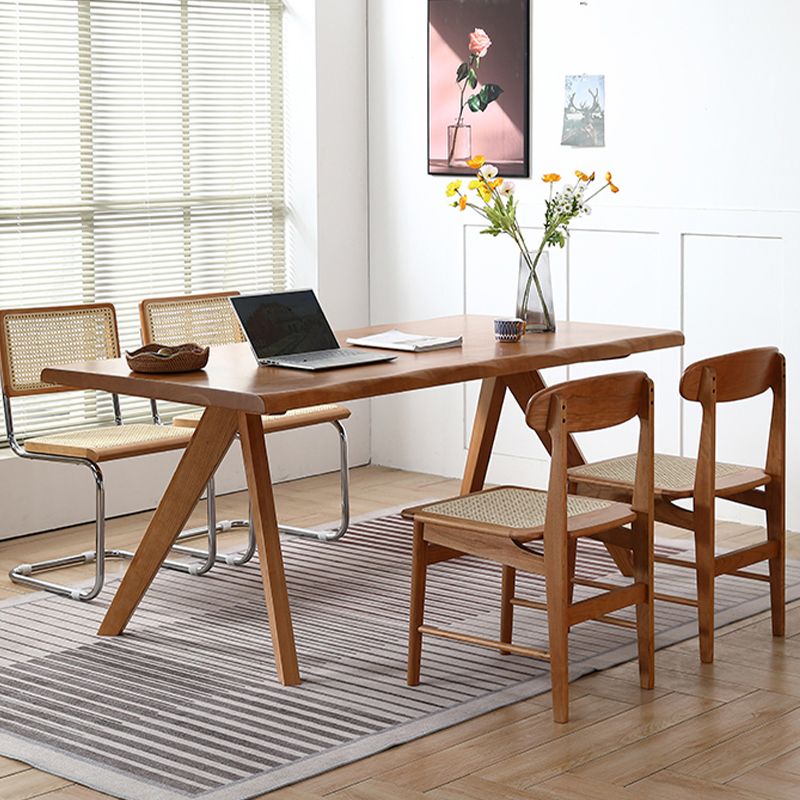 Brown 4 Legs Dining Room Dinner Kitchen Table Modern Dining Room Table Clearhalo 'Dining Tables & Seating' 'Dining Tables' 'dining_table' 'furn' 'furn_dining_table' 'Furniture' 'Kitchen & Dining Furniture' 1200x1200_f5286476-4ed3-4ca9-a2a0-f3624565c4a9