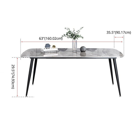 Modern Style Dining Room Set with Sintered Stone Dining Table and Upholstery Chairs Clearhalo 'Dining Room Sets' 'Dining Tables & Seating' 'dining_room_set' 'furn' 'furn_dining_room_set' 'Furniture' 'furniture_dining_room_set' 'Kitchen & Dining Furniture' 'kitchen&dining_furn' 'kitchen' 1200x1200_f528c7e0-471c-472a-a9a9-47ad281acf58