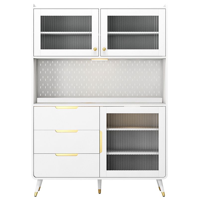 Buffet de comedor de piedra lateral de estilo glamorial con gabinetes y cajones