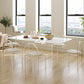 Acryli Contemporary Dining Set 1/7 Pieces White Stone Dinette Table Set