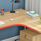L-vormige moderne stijl Office Desk Metal en Wood Writing Desk voor woonkamer