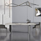 Metal Contemporary Rectangular Dining Table Sintered Stone Table with Double Pedestal Clearhalo 'Dining Tables & Seating' 'Dining Tables' 'dining_table' 'furn' 'furn_dining_table' 'Furniture' 'furniture_dining_table' 'Kitchen & Dining Furniture' 1200x1200_f52a4f4d-1b07-44d4-97a3-78645b3439c8