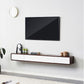 Rubberwood 9.45" D TV Stand Nordic Floating TV Stand with Storage Drawers Clearhalo 'furn' 'furn_tv_stands_entertainment_centers' 'Furniture' 'Living Room Furniture' 'TV Stands & Entertainment Centers' 'TV Stands & Media Storage Furniture' 'tv_stands_entertainment_centers' 1200x1200_f52a584e-b947-4b03-917a-a2e54095ed9c