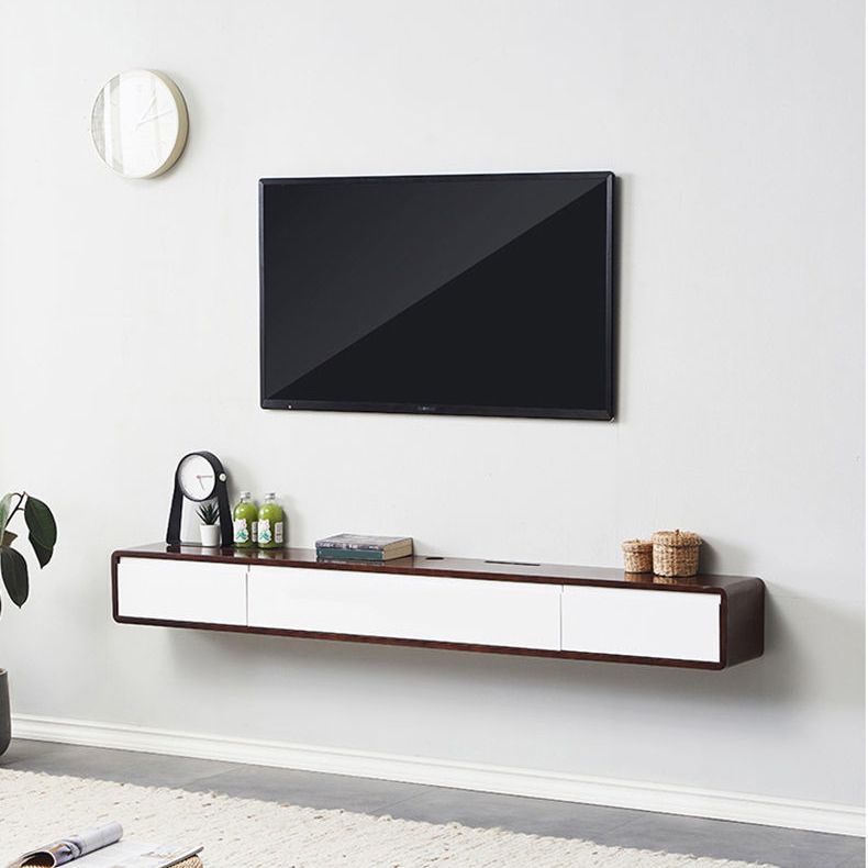 Rubberwood 9.45" D TV Stand Nordic Floating TV Stand with Storage Drawers Clearhalo 'furn' 'furn_tv_stands_entertainment_centers' 'Furniture' 'Living Room Furniture' 'TV Stands & Entertainment Centers' 'TV Stands & Media Storage Furniture' 'tv_stands_entertainment_centers' 1200x1200_f52a584e-b947-4b03-917a-a2e54095ed9c