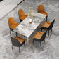 Glam Dining Table Set 1/2/7 Pcs Sintered Stone Dining Table and Upholstered Chairs Clearhalo 'Dining Room Sets' 'Dining Tables & Seating' 'dining_room_set' 'furn' 'furn_dining_room_set' 'Furniture' 'Kitchen & Dining Furniture' 1200x1200_f52a7132-2de6-4594-8842-c3bee7b8b7d4