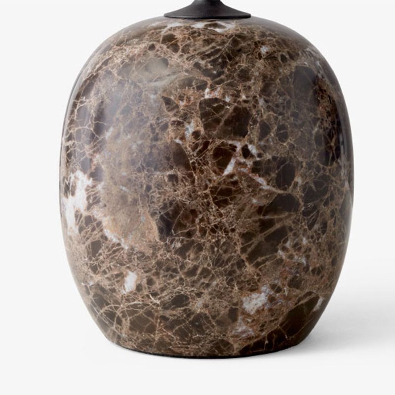 Mid-Century Metal Round Top Side Table Marble Pedestal End Table