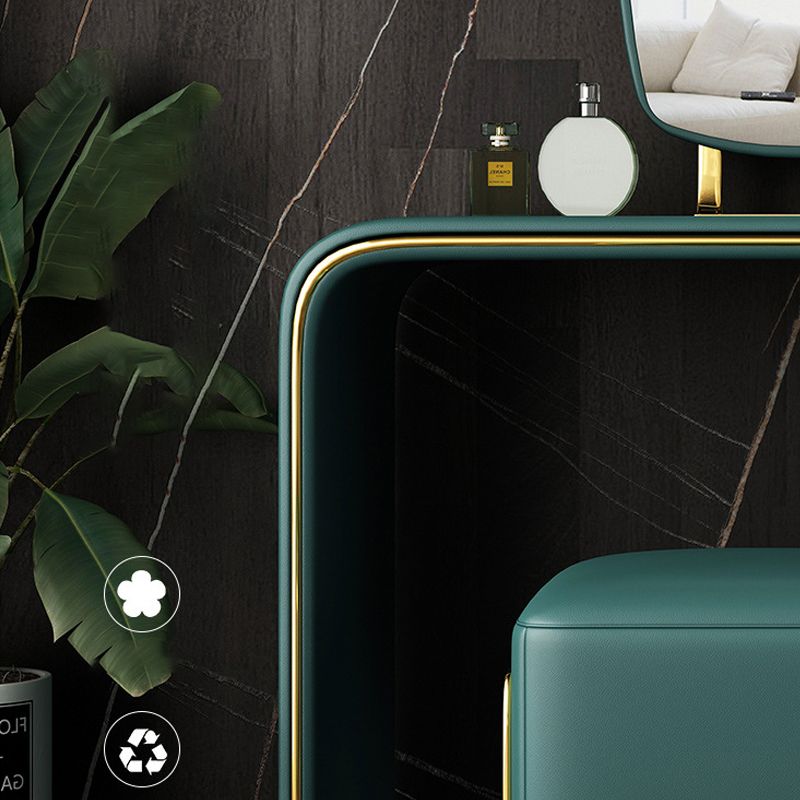 Vanity trucco glam con 2 cassetti di stoccaggio da 20,47 "largo cassettiere in pelle finta