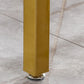 Moderner Bartisch mit weißer Kunstmarmorplatte und goldenem Sockel