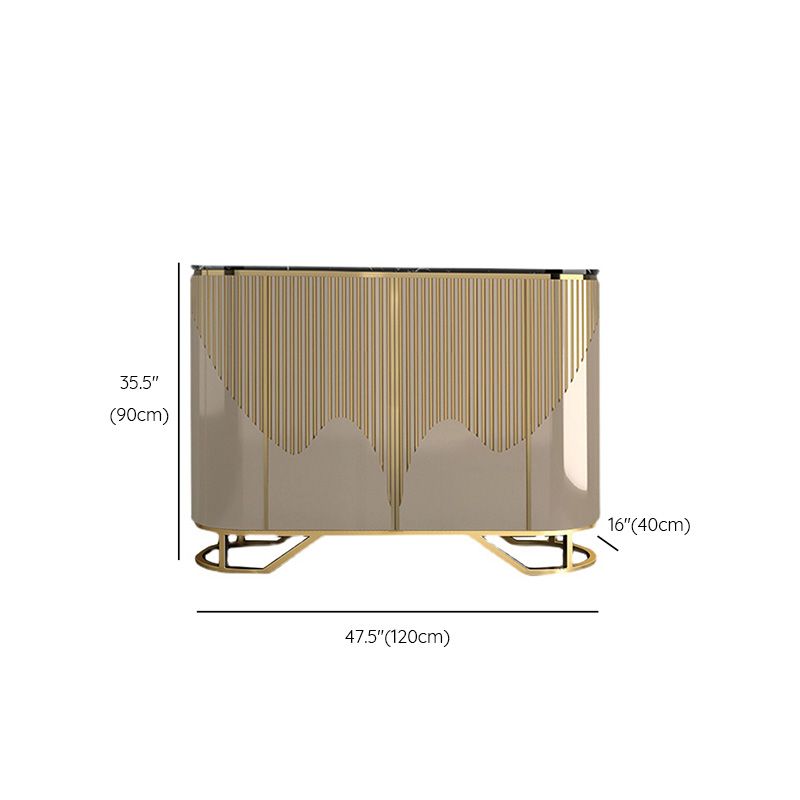 Scheda laterale in pietra da cucina contemporanea con mobili