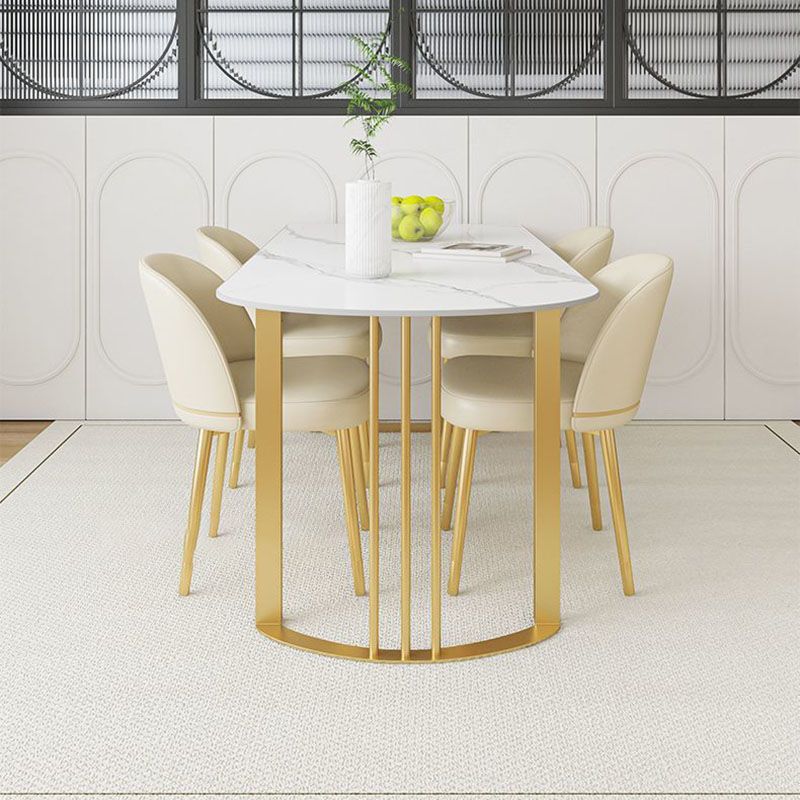 Contemporary Dining Room Dinner Table 4 Legs Stone Dining Table Clearhalo 'Dining Tables & Seating' 'Dining Tables' 'dining_table' 'furn' 'furn_dining_table' 'Furniture' 'Kitchen & Dining Furniture' 1200x1200_f52da170-a7ba-43f5-ba22-91c89ef7ad5e
