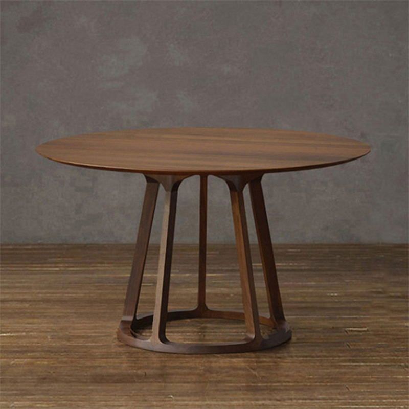 Mesa de comedor redonda moderna, mesa de comedor de madera maciza de 1/2/5 piezas con sillas