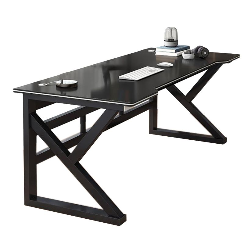 Zeitgenössischer Holz Office Desk Antique Finish Computer Desk mit Metallbeinen